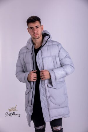 Muska Jakna Dugacka Siva