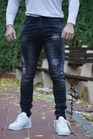 Muske Farmerke Crne Pocepane